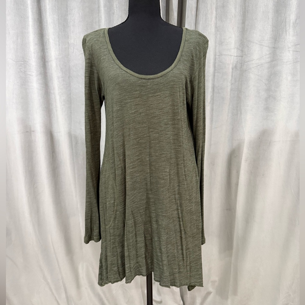 Allen Allen Forest Green Long Sleeve Top